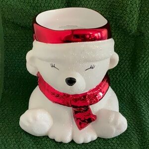 Bath & Body Works Red and White Polar Bear Candle Holder